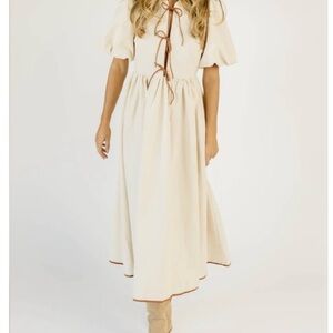 Elegant Cream Midi Dress